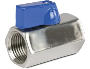 Zawór kulowy mini stal nierdzewna AISI 316 40bar GW/GW Zawór kulowy mini stal nierdzewna AISI 316 40bar GW/GW